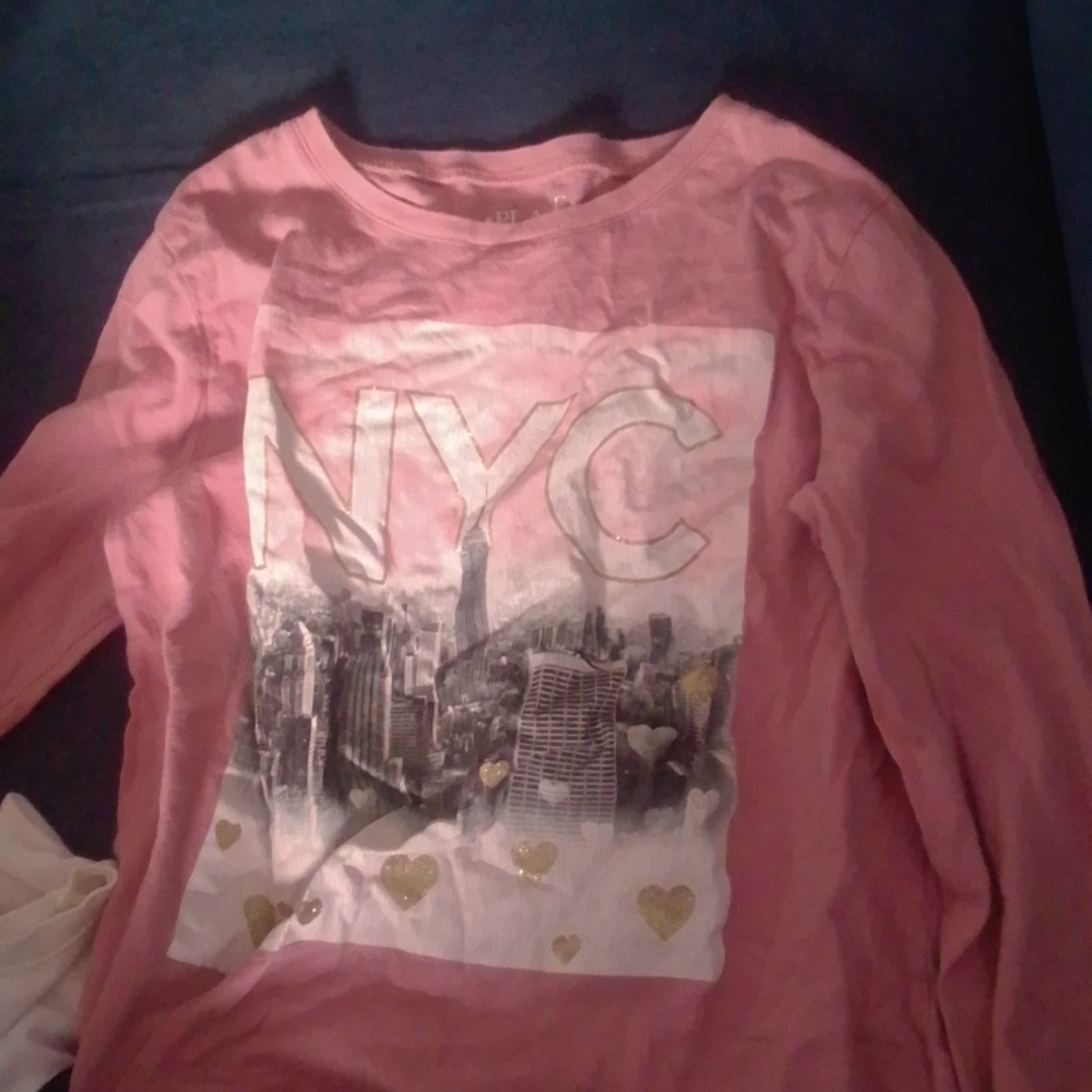 A pink and Gold Winter shirt for little Girls